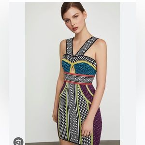 NWT BCBGMAXAZRIA mixed print dress